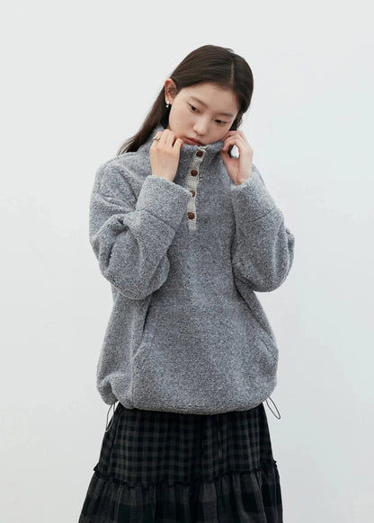 Women’s Plush Plaid Patchwork Hoodie Autumn Pullover