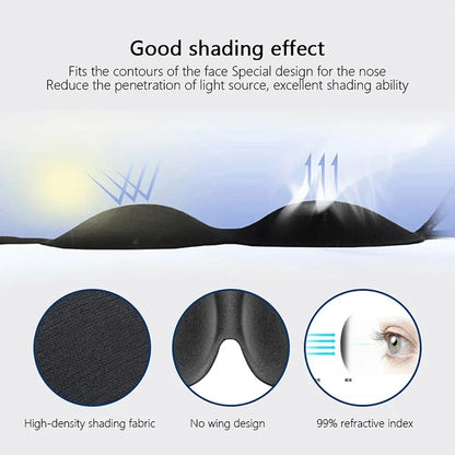 3D Sleep Mask for Travel and Nap | Lightweight Eye Cover with Storage Bag and Earplugs