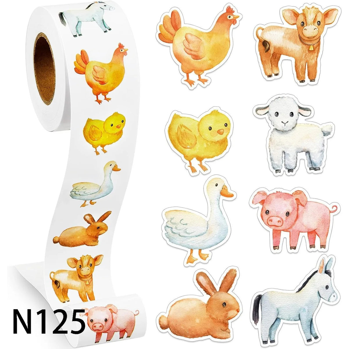 Cute Animal Roll Stickers | Fun Decorative Labels for Kids