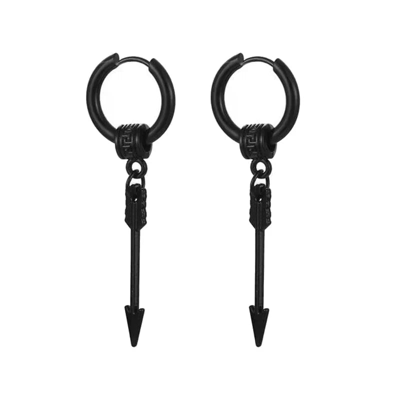 2pc Punk Stainless Steel Arrow Stud Earrings | Unisex Gothic Jewelry