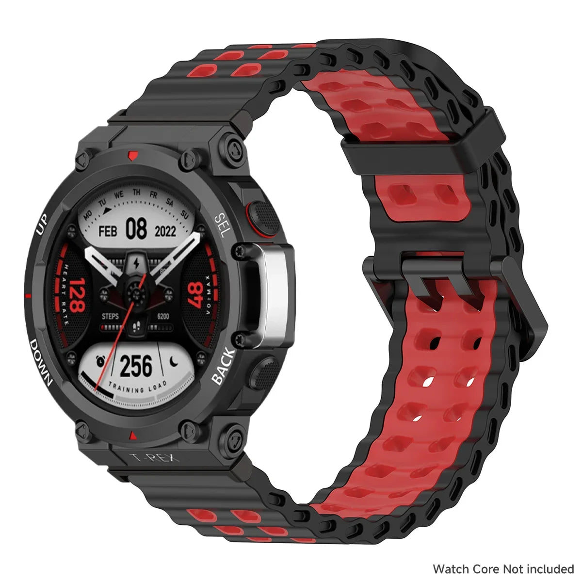 Marine band for Amazfit watch T-rex 3/2/ultra two-tone elastic silicone strap for T-Rex/T Rex Pro breathable sport bracelet
