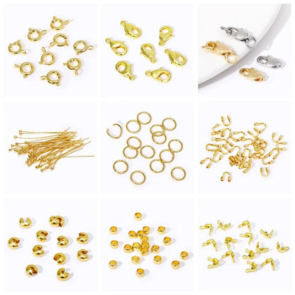 18K Gold Plated Double-Cup Bead Tips | Jewelry Findings for DIY Necklaces and Bracelets