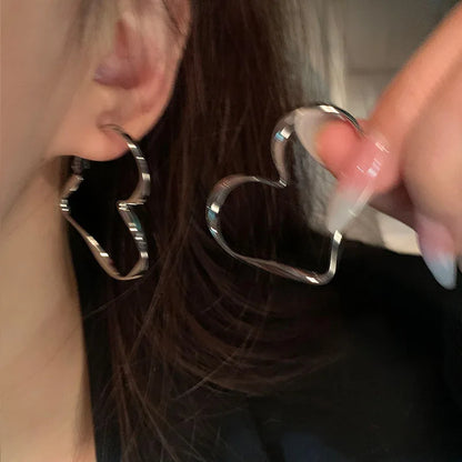 Trendy Hollow Heart Earring Cuff | Fashion Hoop Earrings for Women