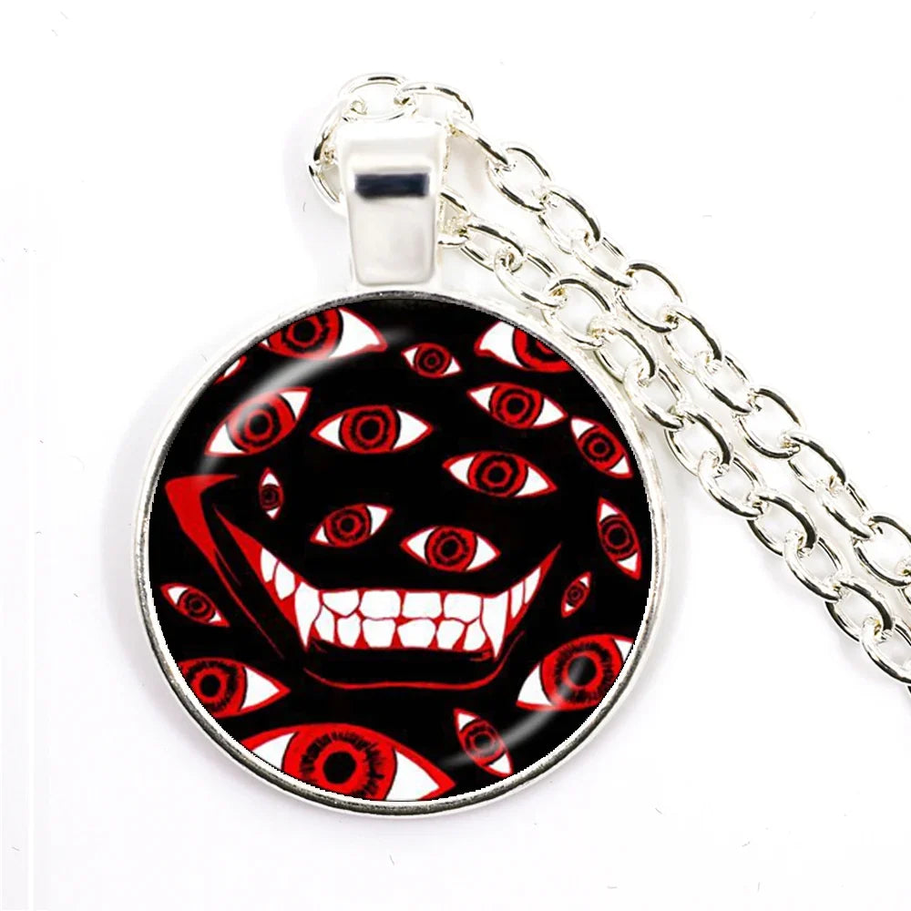 Gothic Alucard Pentagram Pendant Necklace | 25mm Glass Cabochon Statement Jewelry