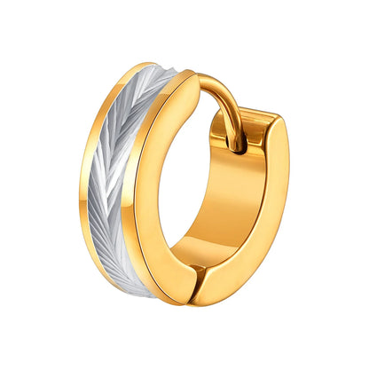 Vnox Stainless Steel Small Hoop Earrings for Men Women | Stylish Two-Tone Metal Huggies