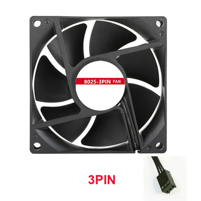 80mm PC Case Cooling Fan | 3Pin 4Pin DC 12V Silent Radiator Fan