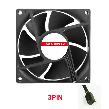 80mm PC Case Cooling Fan | 3Pin 4Pin DC 12V Silent Radiator Fan