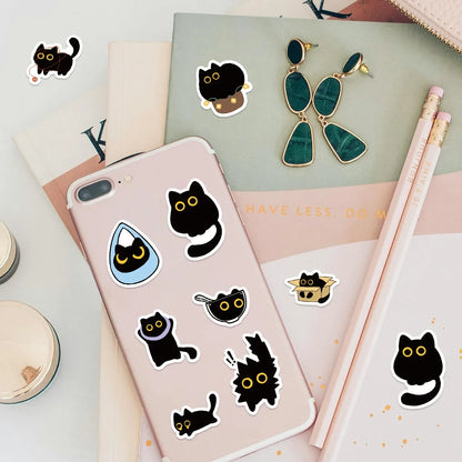 100-500Pcs Cartoon Cat Sticker Roll Set | DIY Decorative Stickers for Party, Phone, Guitar, and Stationery
