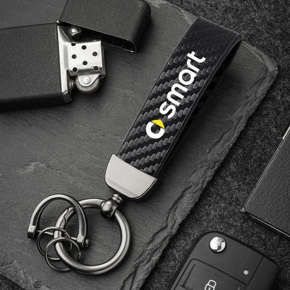 Carbon Fiber Style Keychain | Smart EQ Fortwo Key Ring