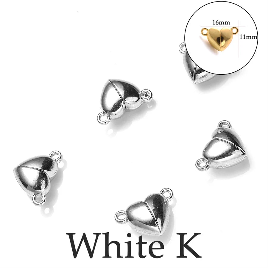 Heart Round Magnetic Clasps Set | DIY Jewelry Connector Charms
