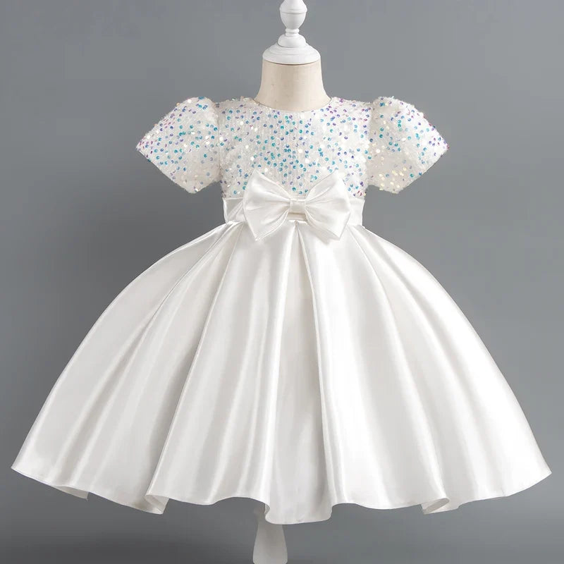 Baby Girls Christmas Dress Sequin ShortSleeve Party Dress Birthday Toddler Dress Wedding Princess Dress for Kid Girl Luxury Cown