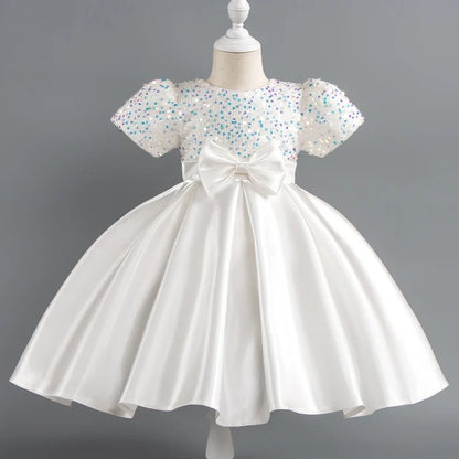 Baby Girls Christmas Dress Sequin ShortSleeve Party Dress Birthday Toddler Dress Wedding Princess Dress for Kid Girl Luxury Cown