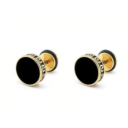 2pcs 316L Stainless Steel Vintage Flat Back Stud Earrings | Unisex Screw Back Cartilage and Tragus Piercing Jewelry