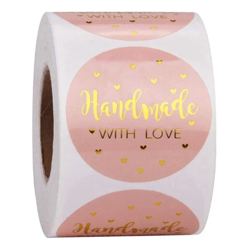 500pcs Handmade With Love Stickers | Baking Label Wedding Party Decoration Envelope Seal