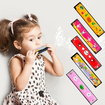 1pc/2/4pcs Children Wooden Harmonica Musical Instrument Toys Music Teaching Aids Puzzle Early Education Kindergarten Beginners