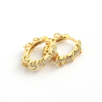 ANENJERY CZ Zircon Circle Hoop Earrings | Punk Trendy Fashion Jewelry