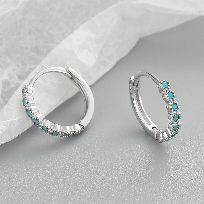 ANENJERY CZ Zircon Circle Hoop Earrings | Punk Trendy Fashion Jewelry