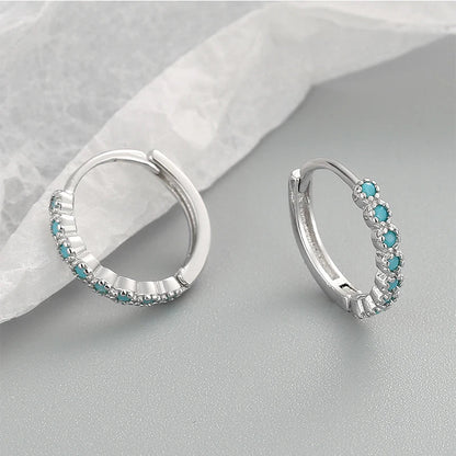 ANENJERY CZ Zircon Circle Hoop Earrings | Punk Trendy Fashion Jewelry