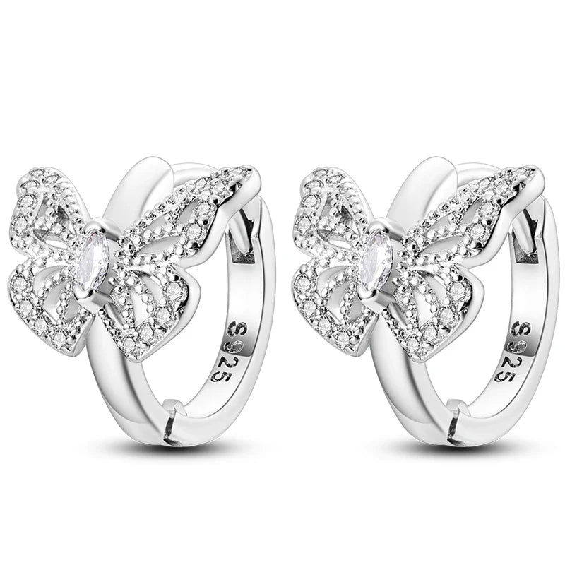 Colorful 925 Sterling Silver Hoop Earrings for Women | Classic Circle Earrings