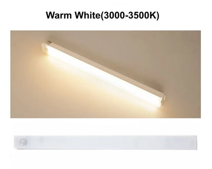 USB Rechargeable PIR Motion Sensor LED Bar Lights Dimmable Detector Night Light Portable Induction Cabinet Lamp for Kitchen Room