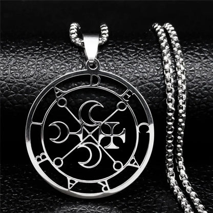 Astaroth Sigil Goetia Stainless Steel Necklace | Solomon Demon Seal Pendant Jewelry
