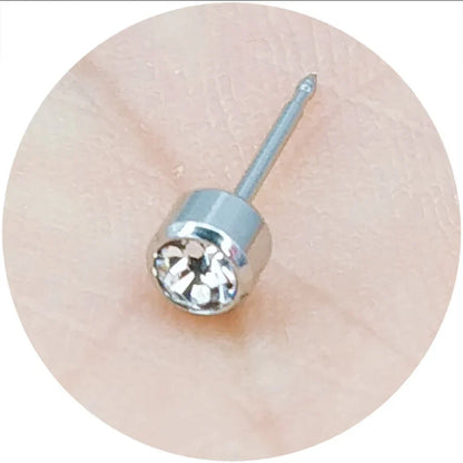 10pairs Colorful Rhinestone Stud Earrings Set | Stainless Steel Body Jewelry