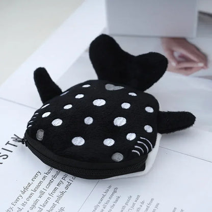 Cute Animal Plush Coin Purse | Zipper Change Purse with Keychain Mini Wallet