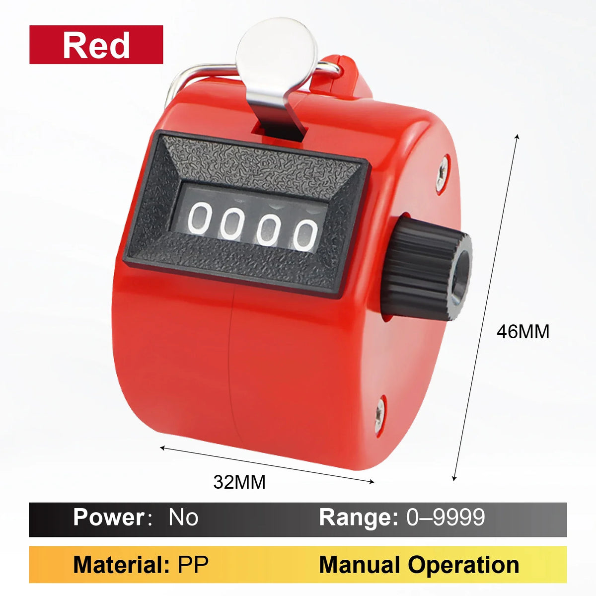Manual Counter Mechanical Tally Handheld Rotary Clicker Counter | Resettable People Counting Tool