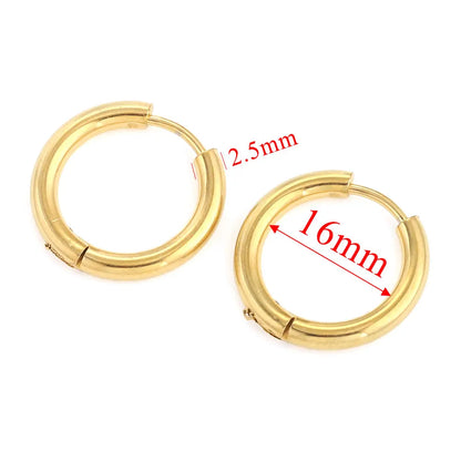 6pcs Stainless Steel Hoop Earrings Set | Hypoallergenic Korean Style Earrings for Women