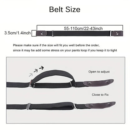 Elastic No-Show Belt | Stretch Woven Waistband for Men and Women