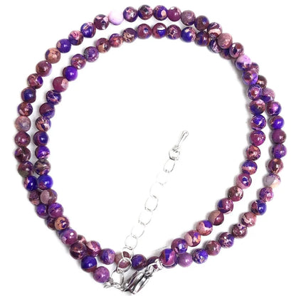 2025 Natural Stone Crystal Choker Necklace | 4mm Bohemian Adjustable Choker
