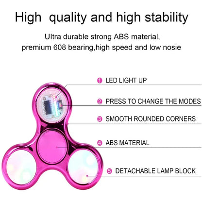 Creative Luminous LED Light Fidget Spinner | Glow in the Dark Stress Relief Toy