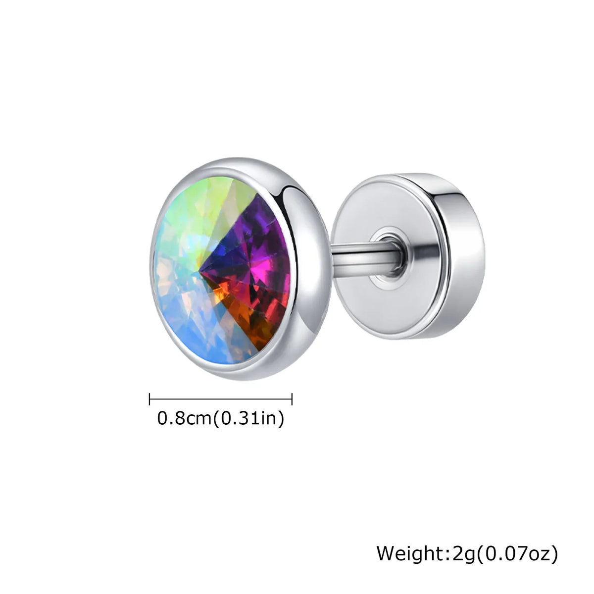 Anti Allergy Round Zircon Stud Earring for Men | AAA CZ Stainless Steel Hip Hop Classic Jewelry
