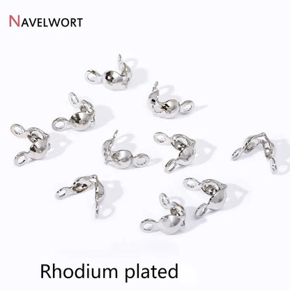 18K Gold Plated Double-Cup Bead Tips | Jewelry Findings for DIY Necklaces and Bracelets