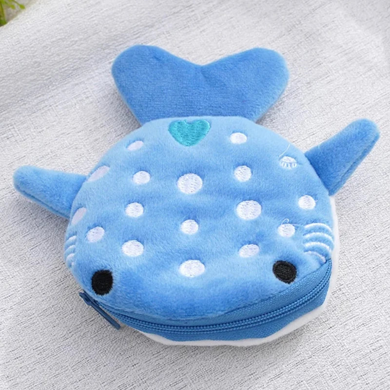 Cartoon Whale Shark Coin Purse | Kawaii Plush Zipper Wallet
