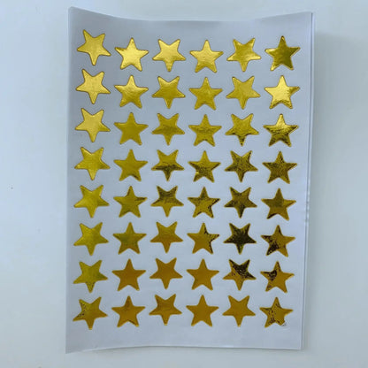 Gold Star Sticker Set for Teachers and Class Rewards | 10 Sheets of Five Pointed Star Stickers