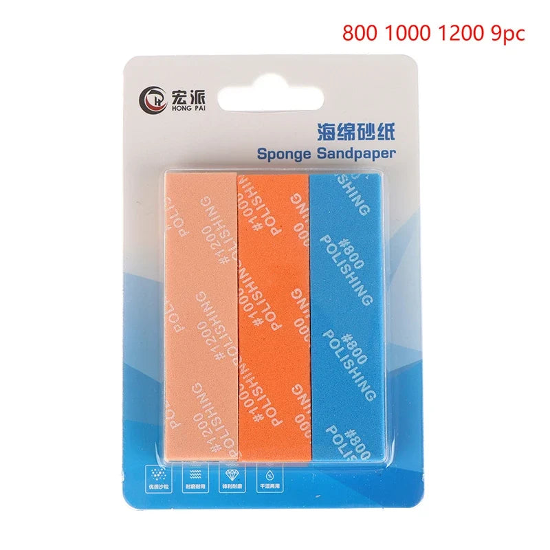 9pcs Semi-rigid Sanding Sticks | Model Making Tool Set for Plastic Polishing and Hobby DIY