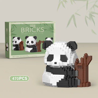 Creative DIY Assemable Animal Cute MINI Chinese Style Animal Panda Building Block Educational Boy Toys For Children Model Bricks