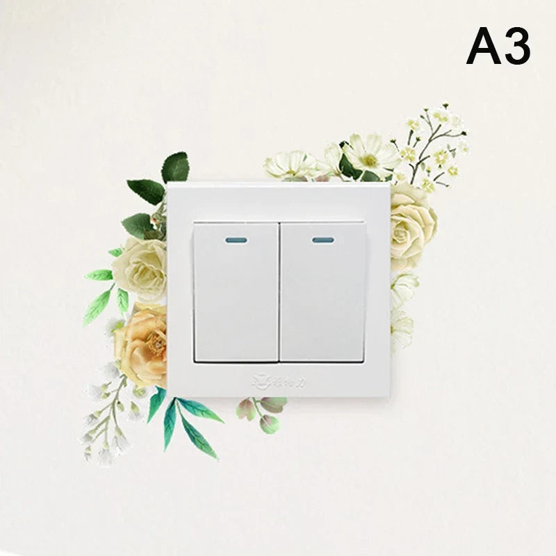 Plant Flower Switch Wall Sticker | Self-Adhesive PVC Wall Decal