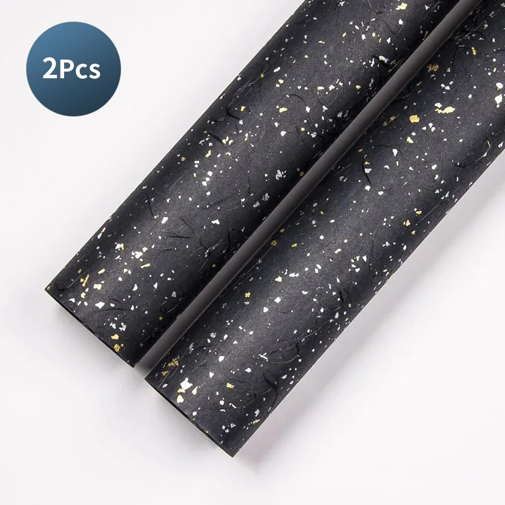 23.6 Floral Wrapping Paper Set | DIY Bouquet Wrap with Gold and Silver Accents