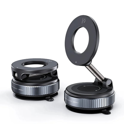 Car Phone Magnetic Stand Mechanical Vacuum Suction Cup Rotate 360° Magnetic Adsorption Bracket Navigation Universal Holder