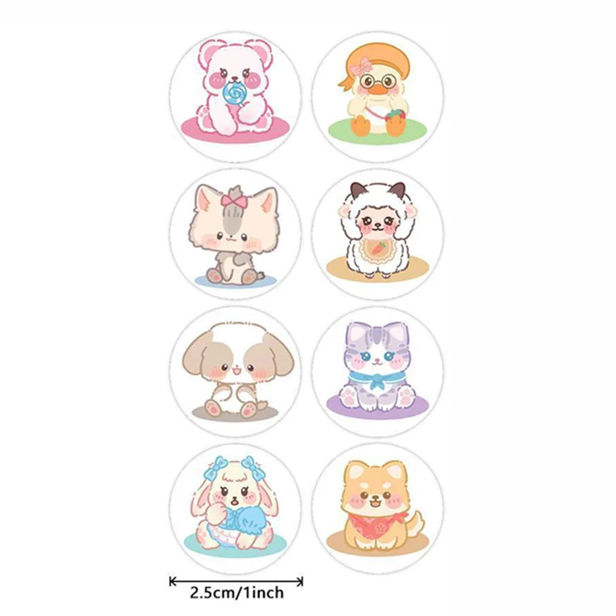 100-500pcs Cartoon Animal Stickers Teacher Reward Stickers for Kids, Party Decoration Sticker for School Classroom Home