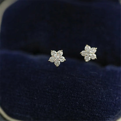925 Sterling Silver Stud Earrings with Pavé Crystal Star | Simple Fashion Jewelry for Women