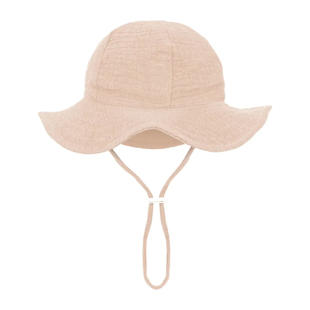 Baby Cotton Bucket Hat for Summer Sun Protection | Unisex Outdoor Panama Hat for Boys Girls