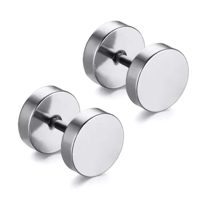 Punk Stainless Steel Stud Earrings Set | Unisex Gothic Hip Hop Ear Piercing Jewelry