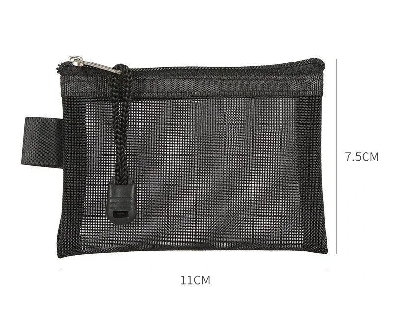 Mini Clear Nylon Mesh Zipper Coin Purse | Portable Wallet for Cards, Keys, and Lipstick