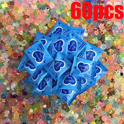 60pcs Glow In The Dark Mini Resin Animals & Mushroom Blind Bags Fairy Garden Decor Micro Landscape Birthday Gift Surprise