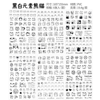 6Pcs Waterproof Cartoon Sticker Set | Cute DIY Decals for Laptops, Phones, and Planners