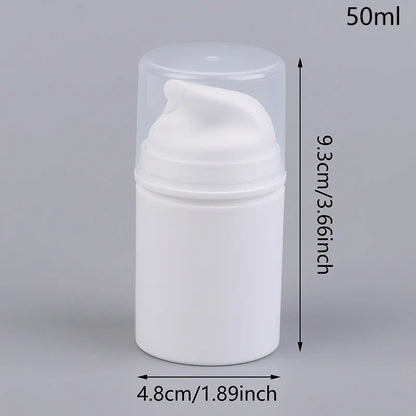 Airless Cosmetic Travel Size Vacuum Pump Bottles | Refillable Emulsion Dispenser Set