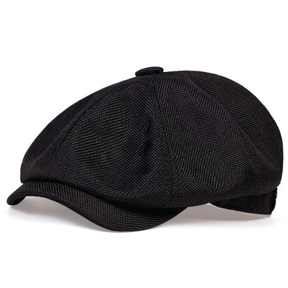 Retro Men’s Newsboy Cap – Classic Herringbone Octagonal Hat, British Style Flat Cap for Autumn & Winter, Vintage Painter Beret
